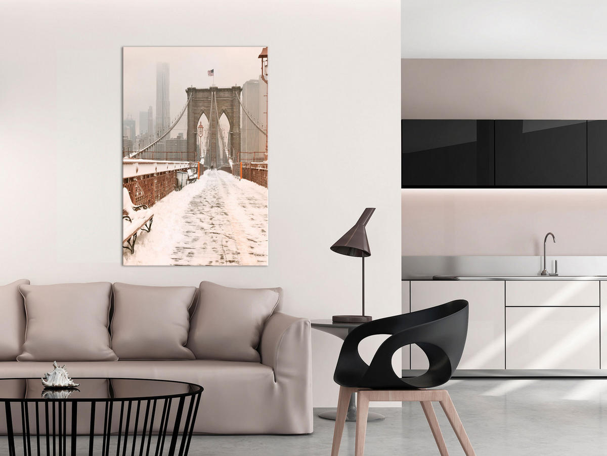 KUNSTDRUCK Grau 40/60 cm - Weiß/Grau, Textil (40/60cm) - KUNSTLOFT