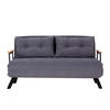 SCHLAFSOFA für 2 Personen mit Stoffbezug und Metallfüßen 133/50/41 cm - Grau, Metall (50/41/133cm) - Calicosy