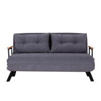 SCHLAFSOFA für 2 Personen mit Stoffbezug und Metallfüßen 133/50/41 cm - Grau, Metall (50/41/133cm) - Calicosy