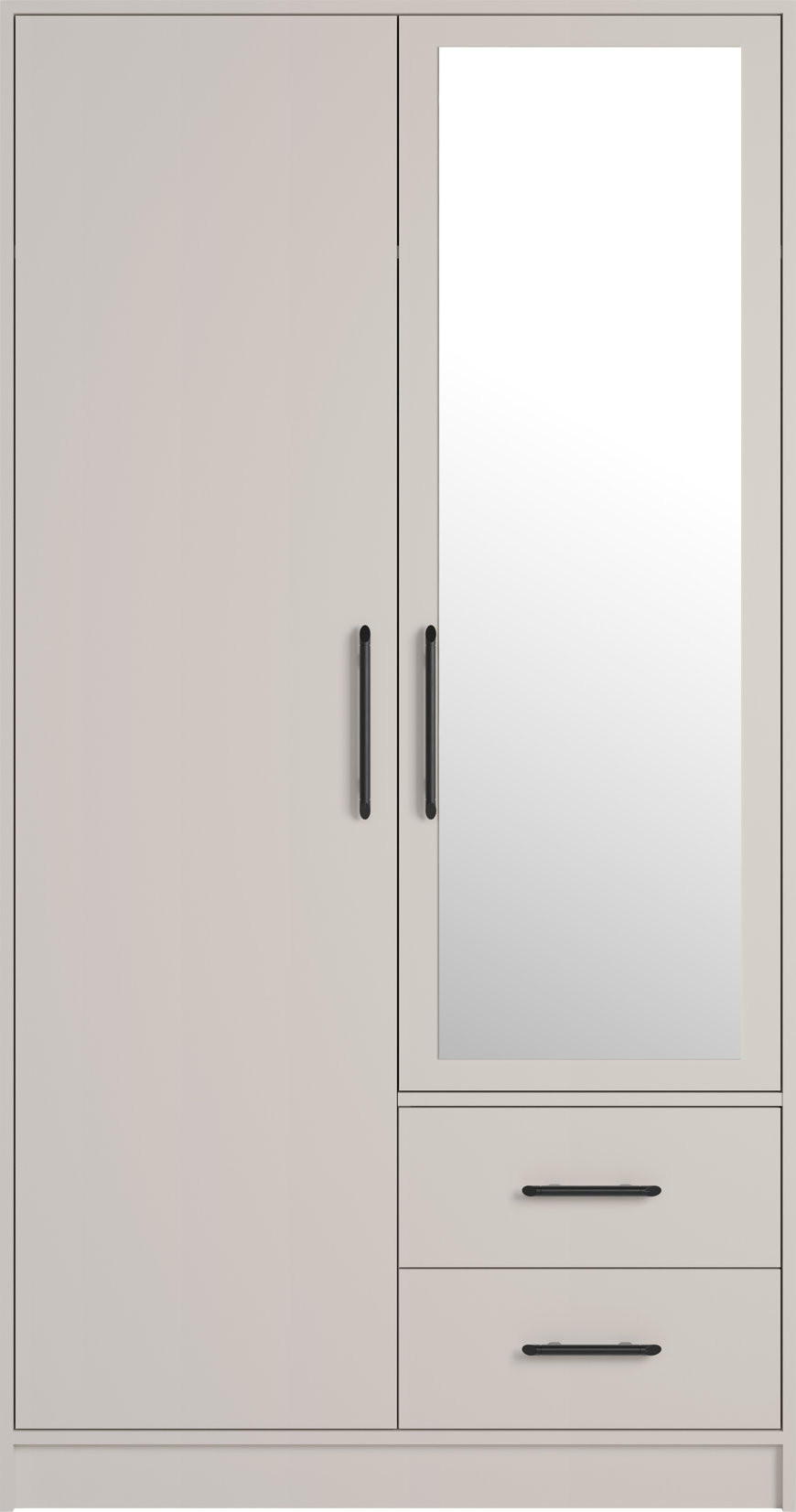 DREHTÜRENSCHRANK VANO 100/190/56cm 2-türig mit Spiegel Kaschmir - Kaschmir, Holzwerkstoff (100/190/56cm) - MASSENO