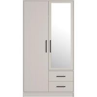 DREHTÜRENSCHRANK VANO 100/190/56cm 2-türig mit Spiegel Kaschmir - Kaschmir, Holzwerkstoff (100/190/56cm) - MASSENO