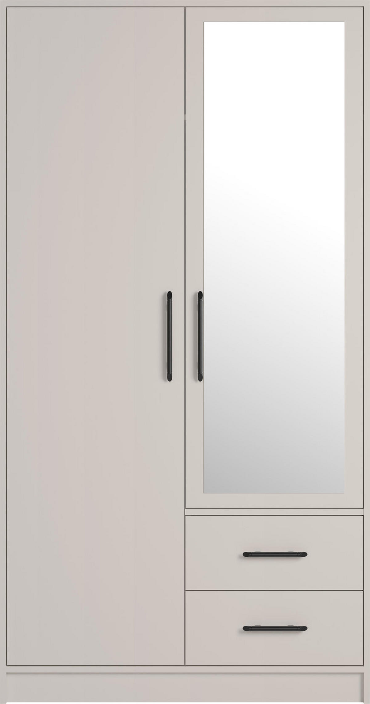 DREHTÜRENSCHRANK VANO 100/190/56cm 2-türig mit Spiegel Kaschmir - Kaschmir, Holzwerkstoff (100/190/56cm) - MASSENO