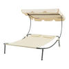 DOPPELLIEGE Avigliano - Beige, Textil/Metall (200/146/173cm) - casa.pro