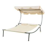 DOPPELLIEGE Avigliano - Beige, Textil/Metall (200/146/173cm) - casa.pro