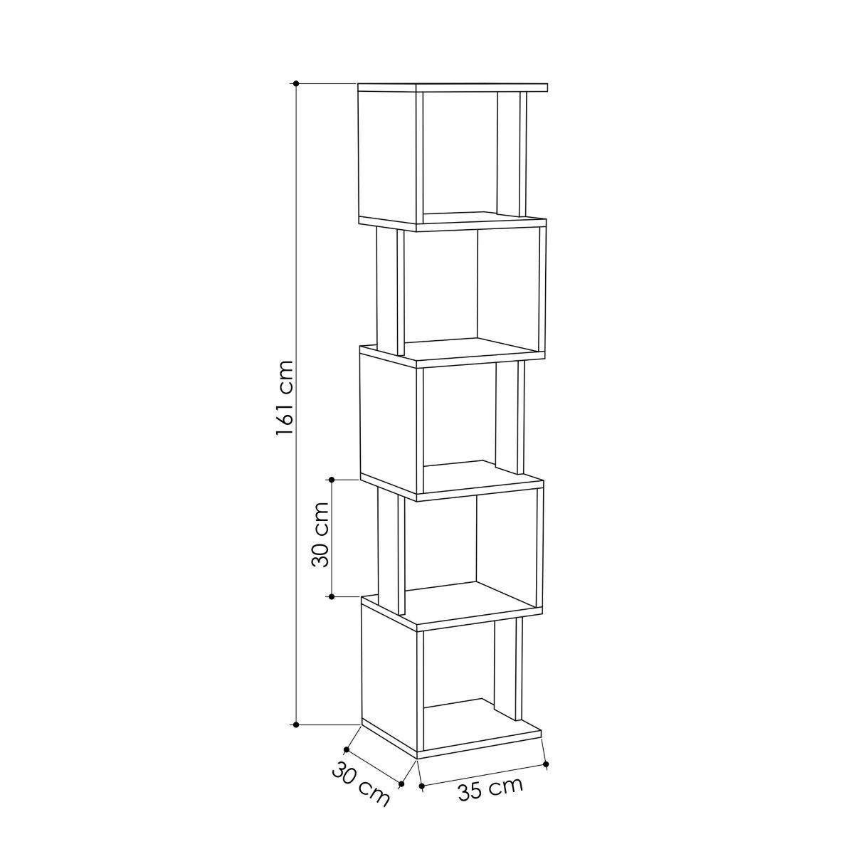 ECKREGAL 5 Regale L35 cm - Piri - Eichefarben, Holzwerkstoff (30/161/35cm) - Calicosy