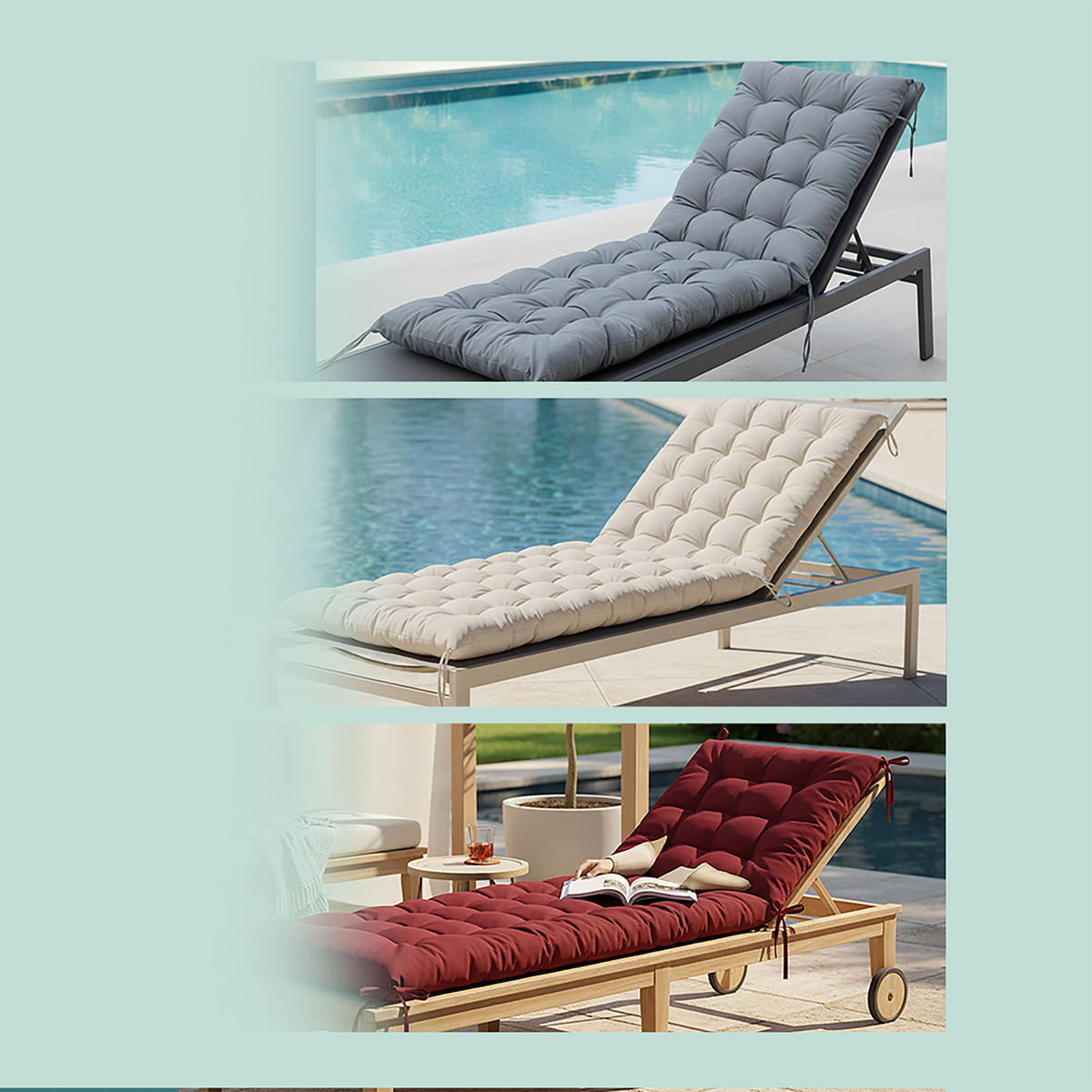 LAVIČKOVÝ sedák - sivá, textil/plast (70/8/190cm) - Relaxdays