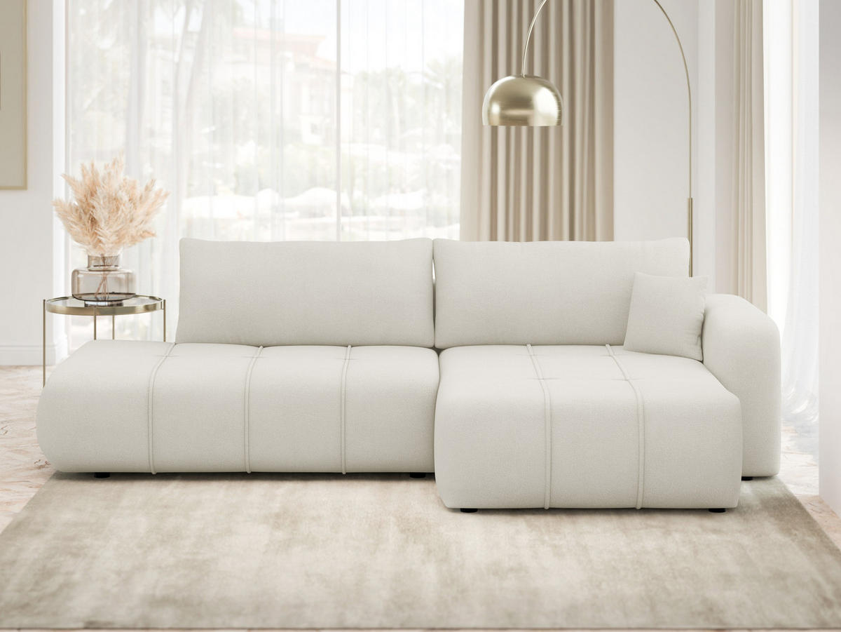 COLTAR Furyn O, Dreapta - crem/negru, material plastic/material textil (145/262cm) - MIRJAN24