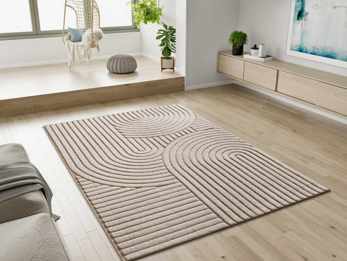 WEBTEPPICH im skandinavischen Stil Weiß Diena 80/150 cm - Weiß, Naturmaterialien/Textil (80/150cm) - Atticgo