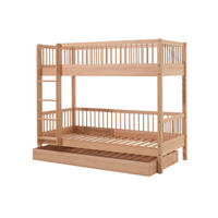 ETAGENBETT Kelci 2x90x200 mit Bettschublade Leiter Buche massiv natur - Buchefarben, Holz (90/200cm) - 58aufmkessel