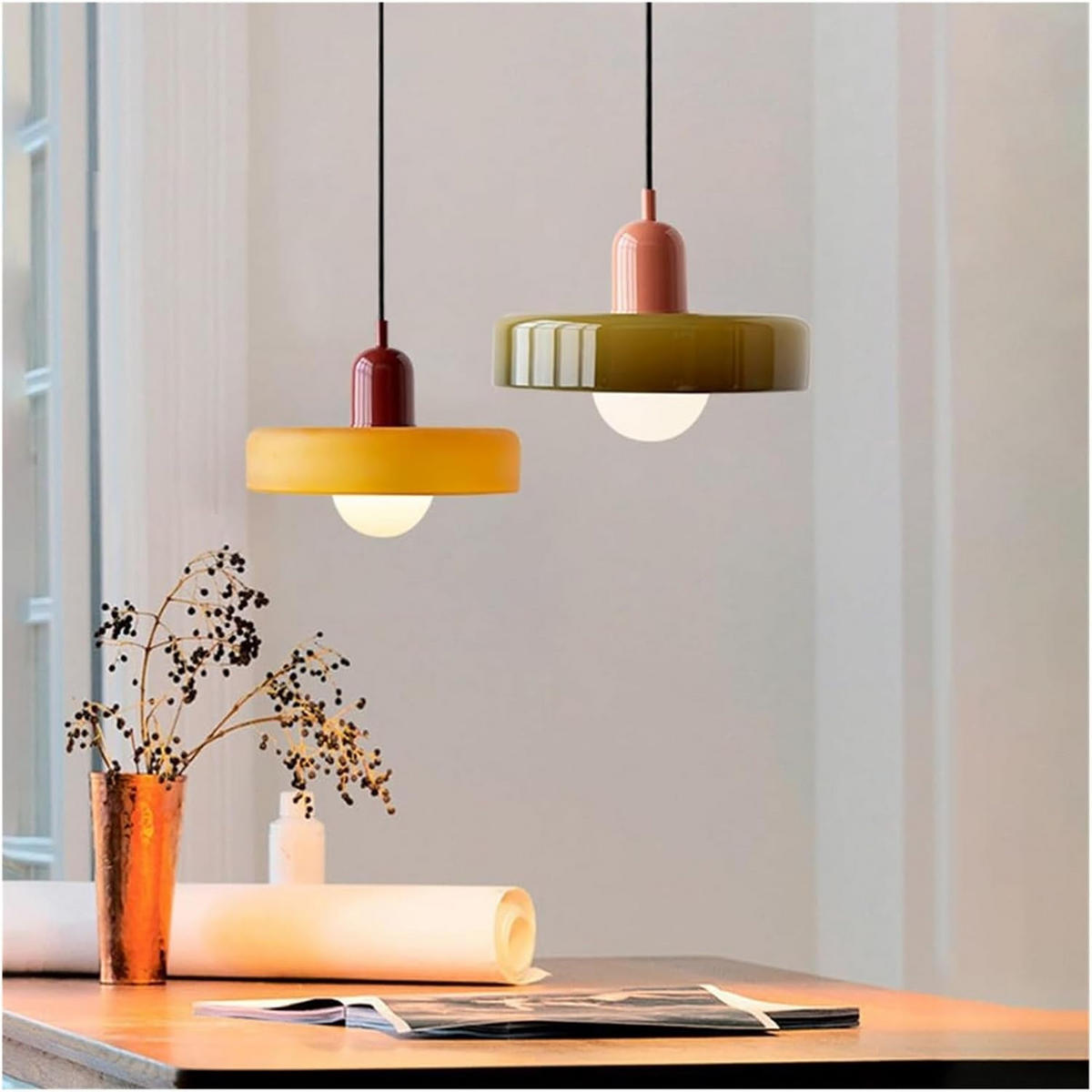 PENDELLEUCHTEN,GLAS, 220 V, 12 W, 25 cm Durchmesser,Orange - Orange, Glas (25/25/20cm) - Weltevree