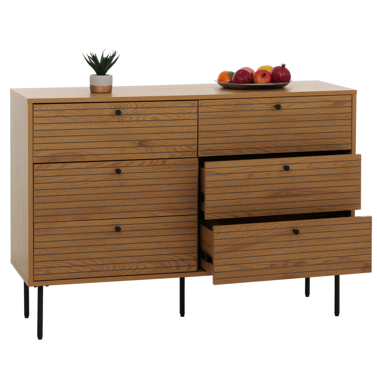 KOMMODE Braun - Braun, Metall (120/85/40cm) - MCW