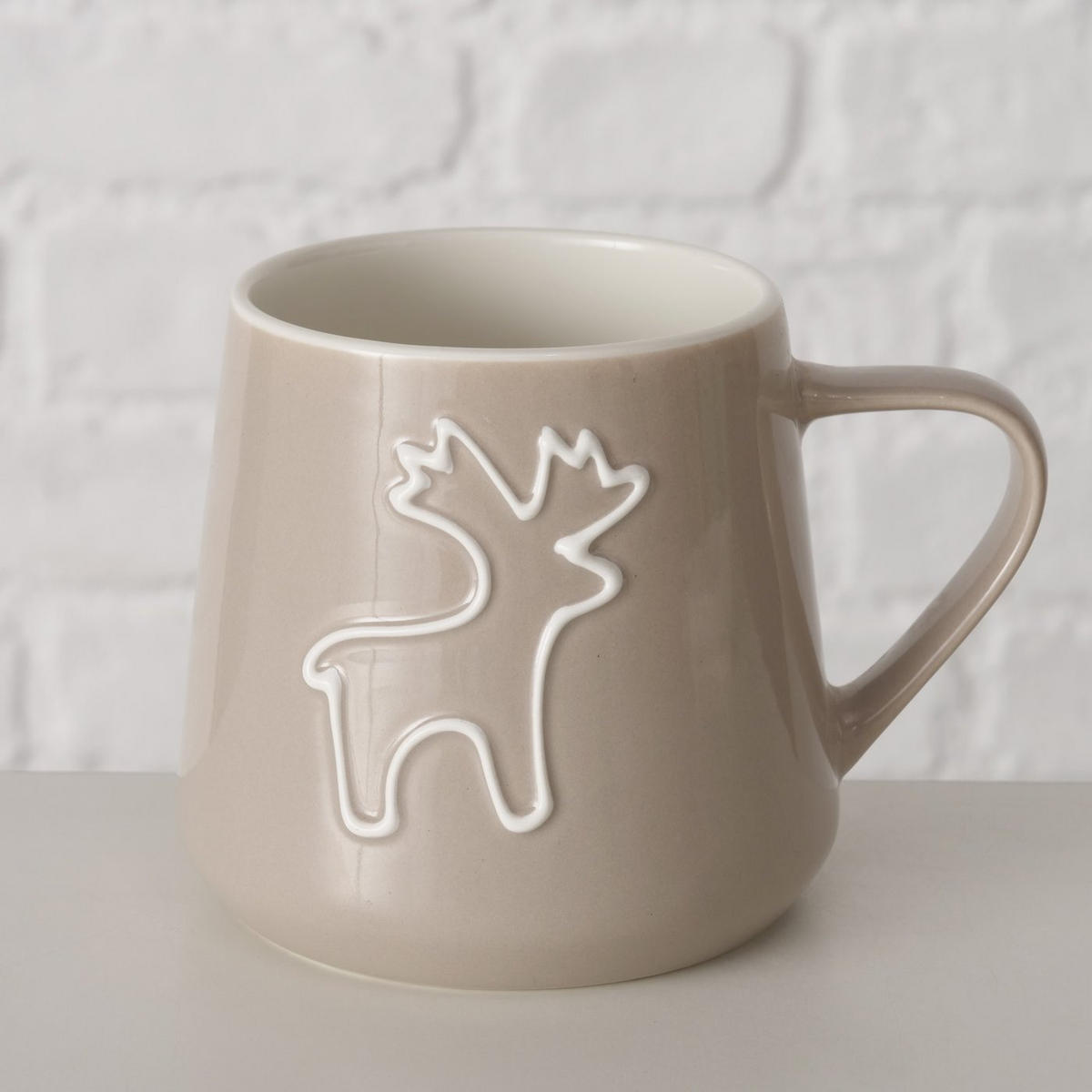 BECHER Sublim 340 ml 10/10/9 cm - Grau, Keramik (10/9/10cm) - Boltze Home