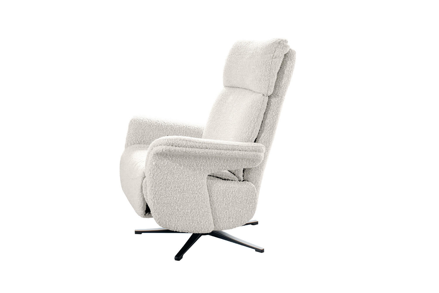 RELAXSESSEL NAMA Hellgrau Webstoff - Hellgrau/Schwarz, Textil/Metall (78/111/86cm) - KAWOLA