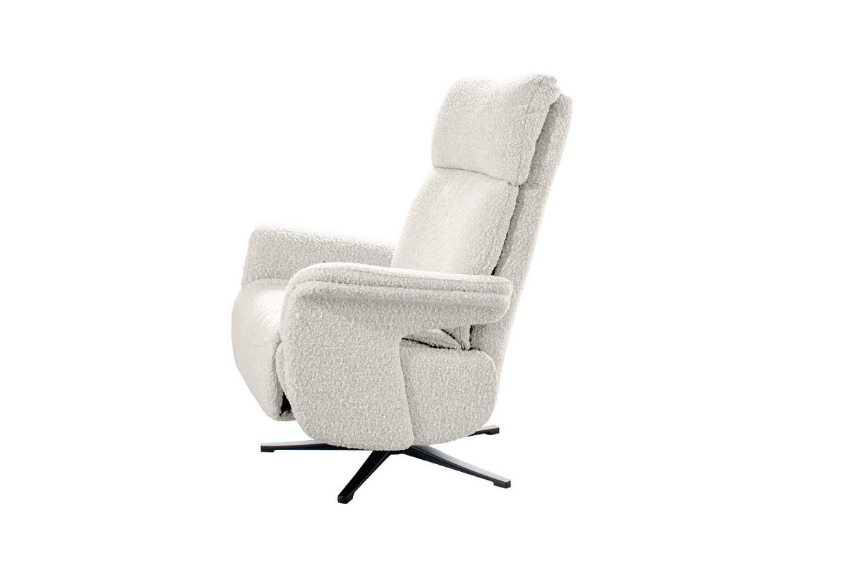 RELAXSESSEL NAMA Hellgrau Webstoff - Hellgrau/Schwarz, Textil/Metall (78/111/86cm) - KAWOLA