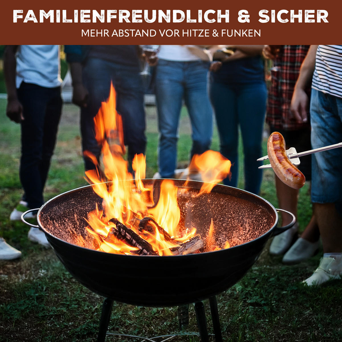 TELESKOP-GRILLGABEL 2er-Set, Edelstahl - Edelstahlfarben, Metall (8cm) - bremermann