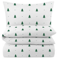 BIBER-BETTWÄSCHE 135x200 - Warmer Flanell Winter Bettbezug aus Baumwolle - Weihnachtsbaum - Weiß, Textil (135/200cm) - Carpe Sonno
