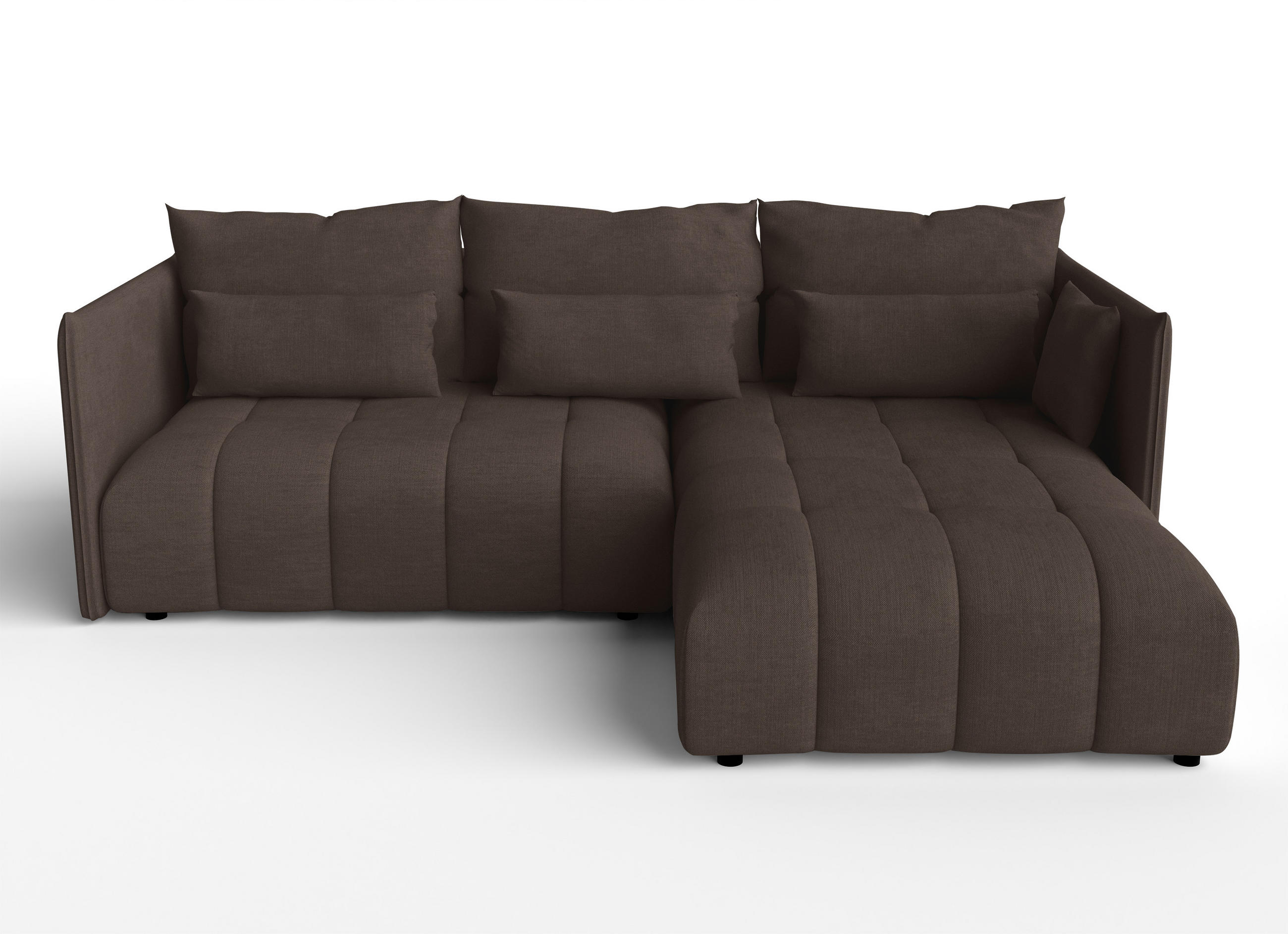 ECKSOFA L Form Cosmova Braun 245/182/83 cm mit Schlaffunktion - Schwarz/Braun, Kunststoff/Textil (245/182cm) - AX Living