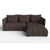 ECKSOFA L Form Cosmova Braun 248/180/83 cm mit Schlaffunktion - Schwarz/Braun, Kunststoff/Textil (248/180cm) - AX Living