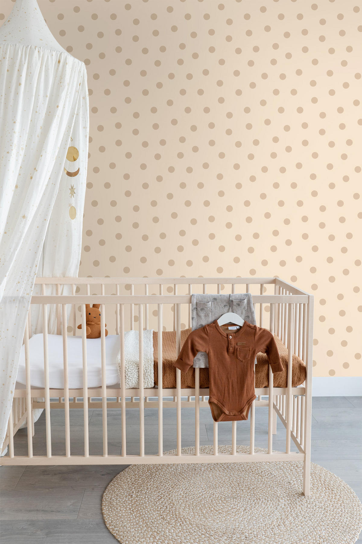 TAPETE Punkte 53 cm x 10.05 m - Beige, Papier (53/0.1cm) - ESTAhome