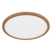 LED DECKENLEUCHTE Holzoptik Braun - Braun, Kunststoff (29.4/29.4/2.5cm) - Globo Lighting