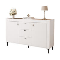 KOMMODE AVENA 137/40/84 cm, 3 Schublade(n), Weiß / Eiche - Weiß, Holzwerkstoff/Kunststoff (137/84/40cm) - Idohome