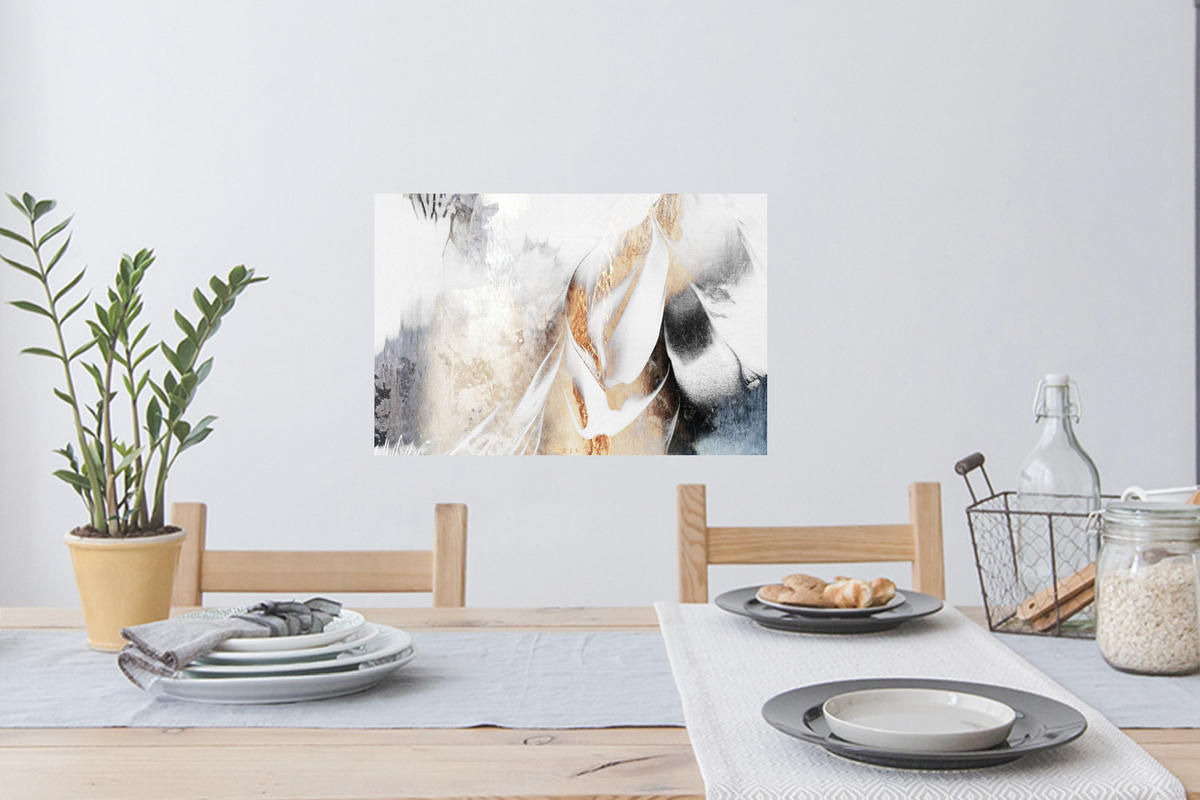 WANDTATTOO Luxus - Abstrakt - Gold - Weiß 60x40 cm - Goldfarben, Kunststoff (60/40/0.1cm) - MuchoWow