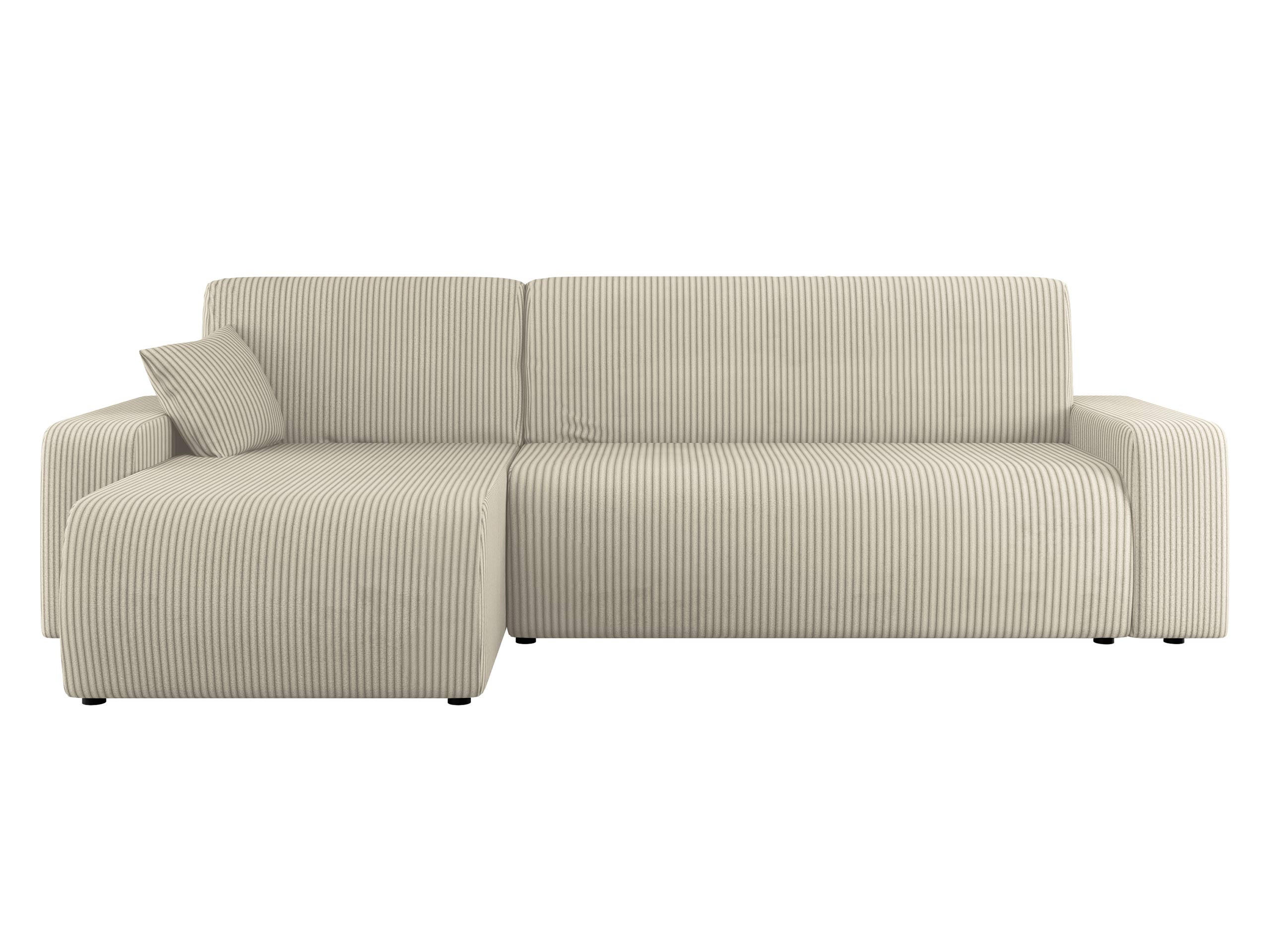 ECKSOFA Piano L Cord - Creme/Schwarz, Holz/Kunststoff (244/145cm) - MIRJAN24