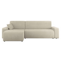 ECKSOFA Piano L Cord - Creme/Schwarz, Holz/Kunststoff (244/145cm) - MIRJAN24