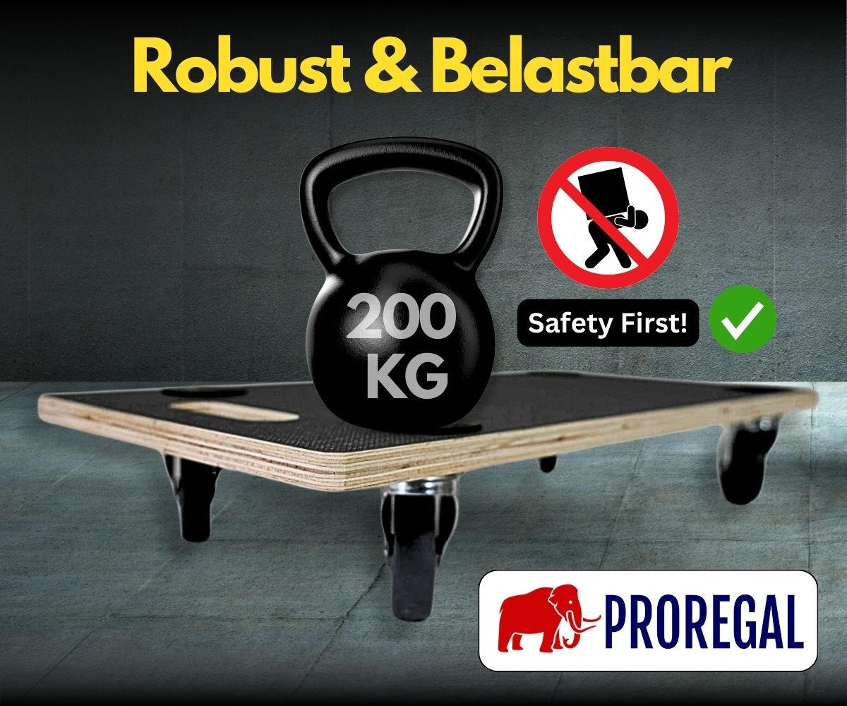 TRANSPORTROLLER 2er-Set Hercules mit 4 Rollen 11,5x30x60cm Traglast 200kg Siebdruck Holzplatte Schwarz - Schwarz, Holzwerkstoff (60/30/11.5cm) - PROREGAL