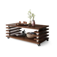 COUCHTISCH rechteckig Nussbaum Ablage Rollen - Nussbaumfarben, Holzwerkstoff (60/120/45cm) - designimpex