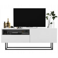 TV-SCHRANK Enjoy Weiß matt mit Metallrahmen Schublade 120 cm - Schwarz/Weiß, Holzwerkstoff/Metall (120/46/35cm) - Meble Lindner