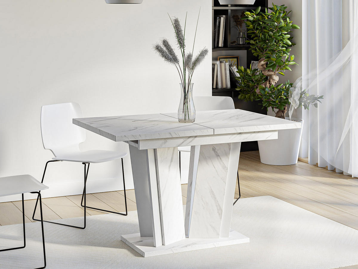 ESSTISCH ausziehbar Doha II - Weiß, Holzwerkstoff (80/120/75cm) - MIRJAN24