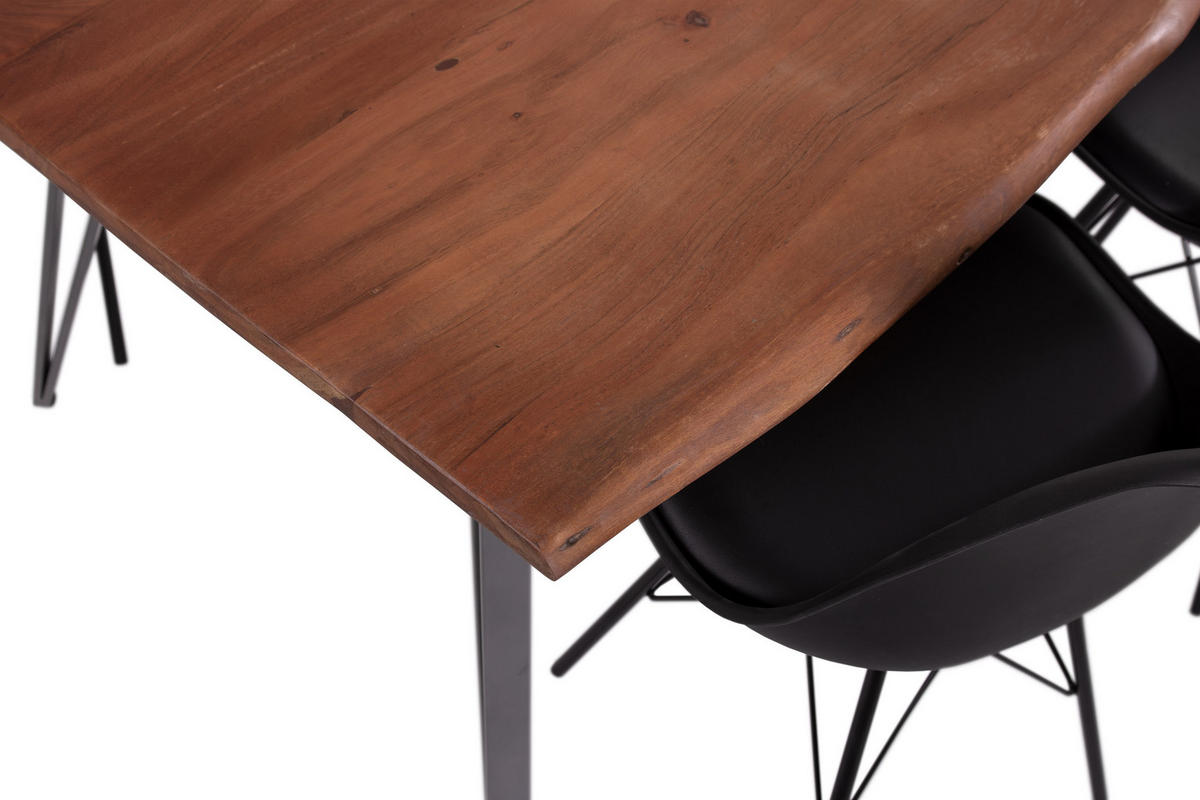 ESSTISCH CELIA - Silberfarben/Braun, Holz/Metall (100/240/77cm) - SAM