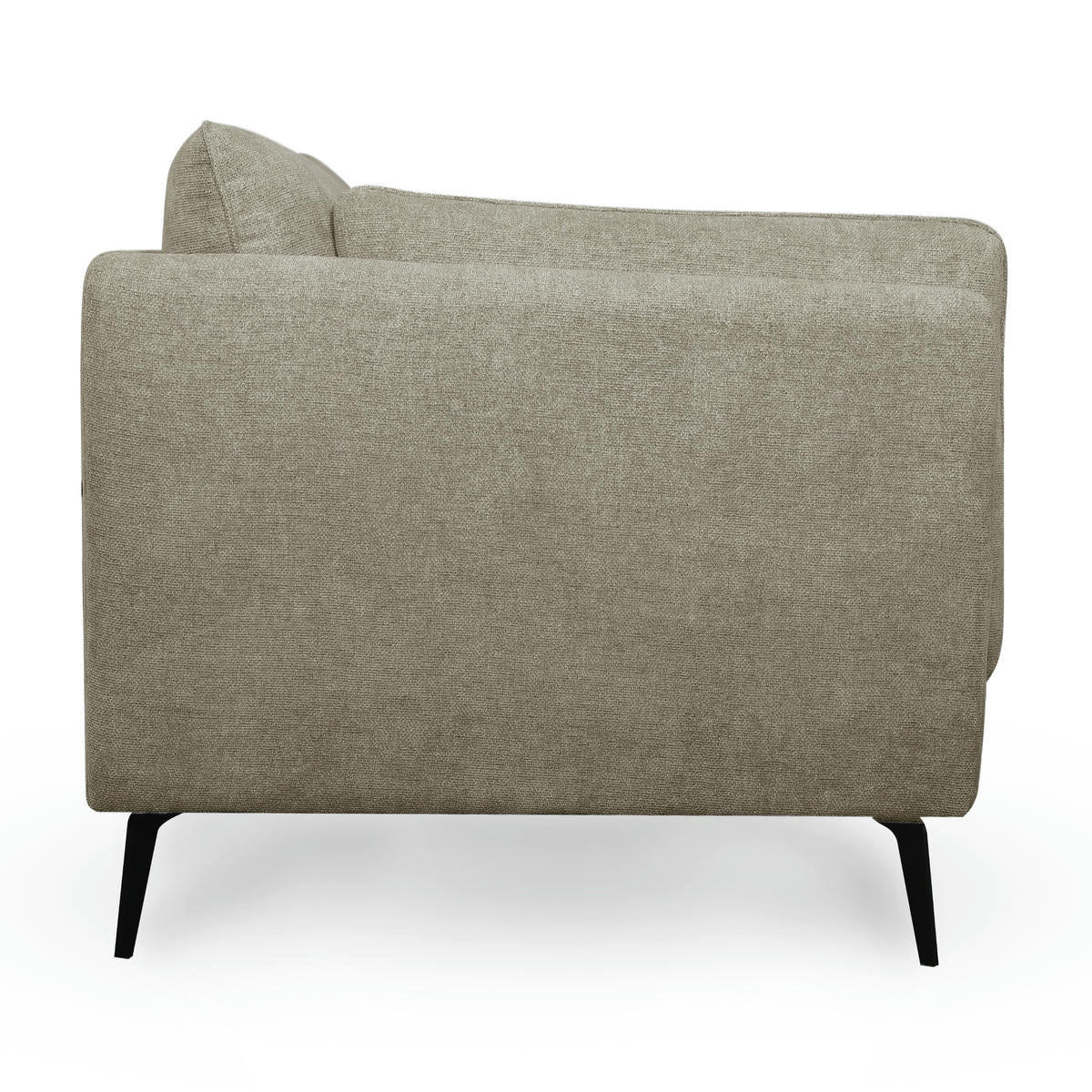 ZWEISITZER-SOFA Webstoff Beige - Beige/Schwarz, Textil/Metall (182/84/92cm) - Furnhouse