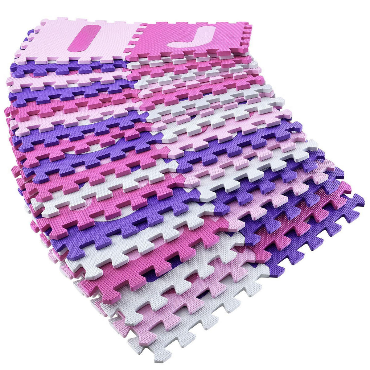 KINDER PUZZLEMATTE Juna (36 Teile) - Rosa, Kunststoff (189/1/189cm) - Juskys