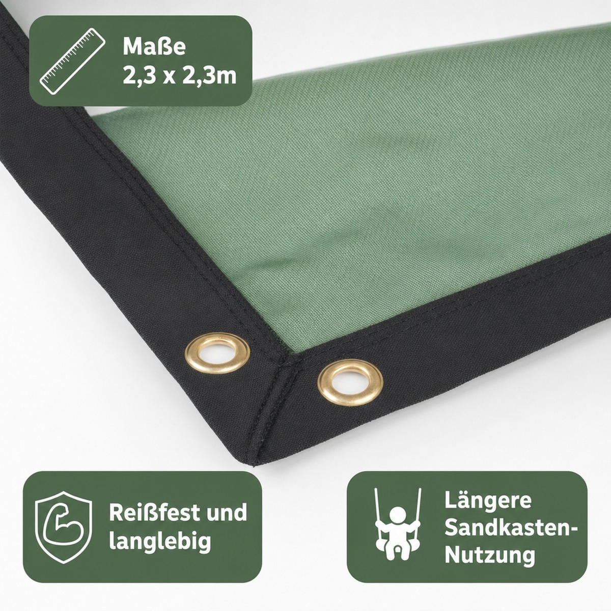 SANDKASTENABDECKUNG - Dunkelgrün, Kunststoff (230/1/230cm) - BONI-SHOP