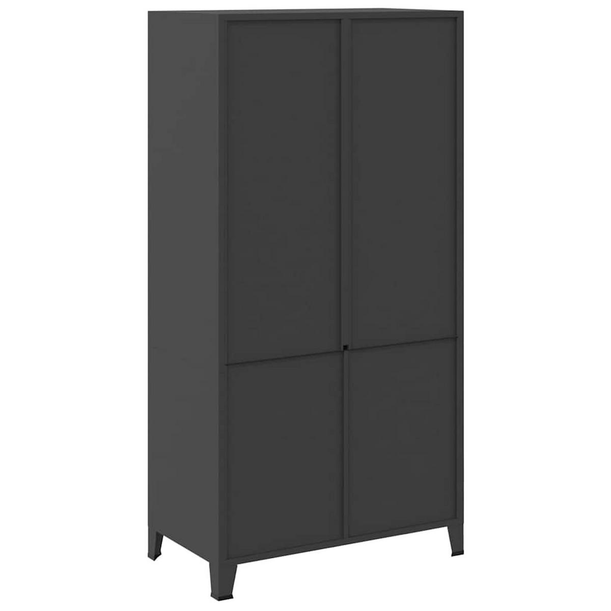 INDUSTRIAL Kleiderschrank Schwarz 90/50/180 Cm Metall - Schwarz, Metall (50/180/90cm) - vidaXL