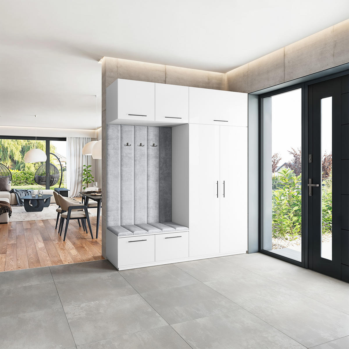 GARDEROBENSCHRANK REMA 200/240/60 cm Modern Weiß - Weiß, Holzwerkstoff (200/240/60cm) - MASSENO