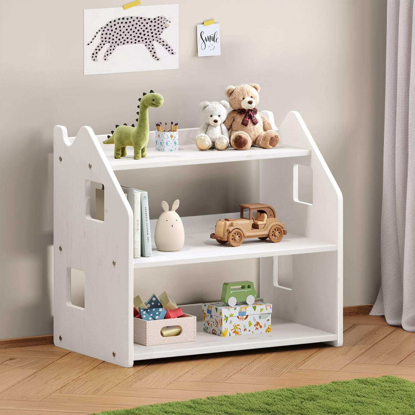 KINDERREGAL YASMIN - Weiß, Holz (65/60/40cm) - IDIMEX