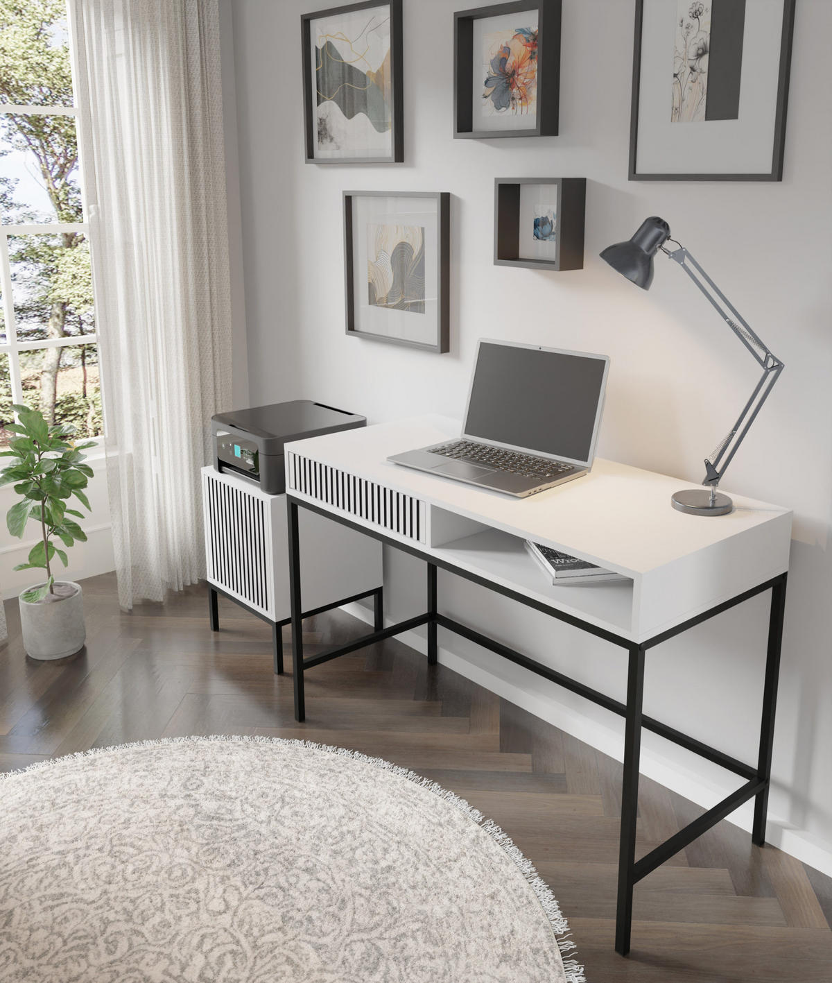 SCHMINKTISCH Weiß, Weiß-Schwarz, Schwarz 112/78/50 - Schwarz/Weiß, Holzwerkstoff (112/78/50cm) - RAUMHIRSCH FURNITURE