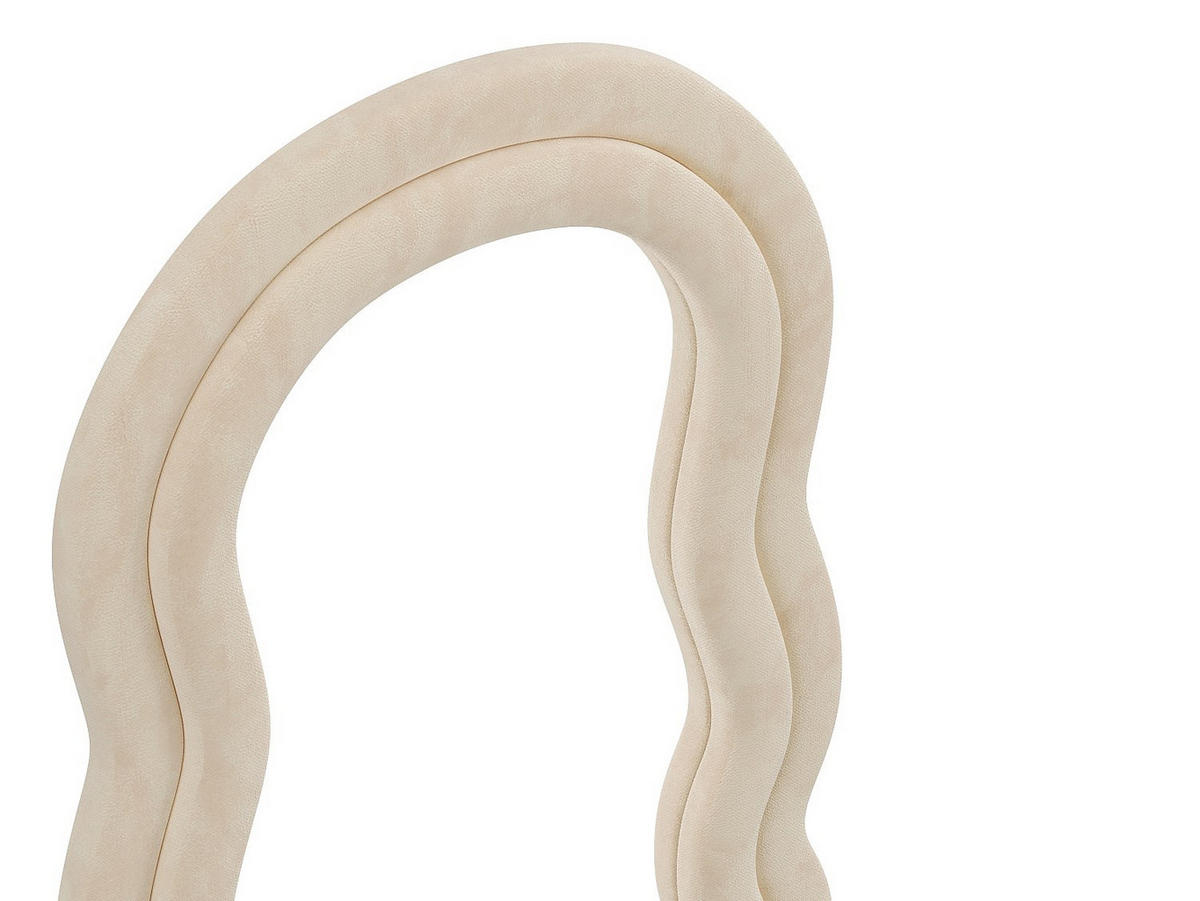 WANDSPIEGEL - 60 cm x 3 cm - Samt - Beige - LINOA - Beige, Holz/Textil (60/160/3cm) - Vente-Unique
