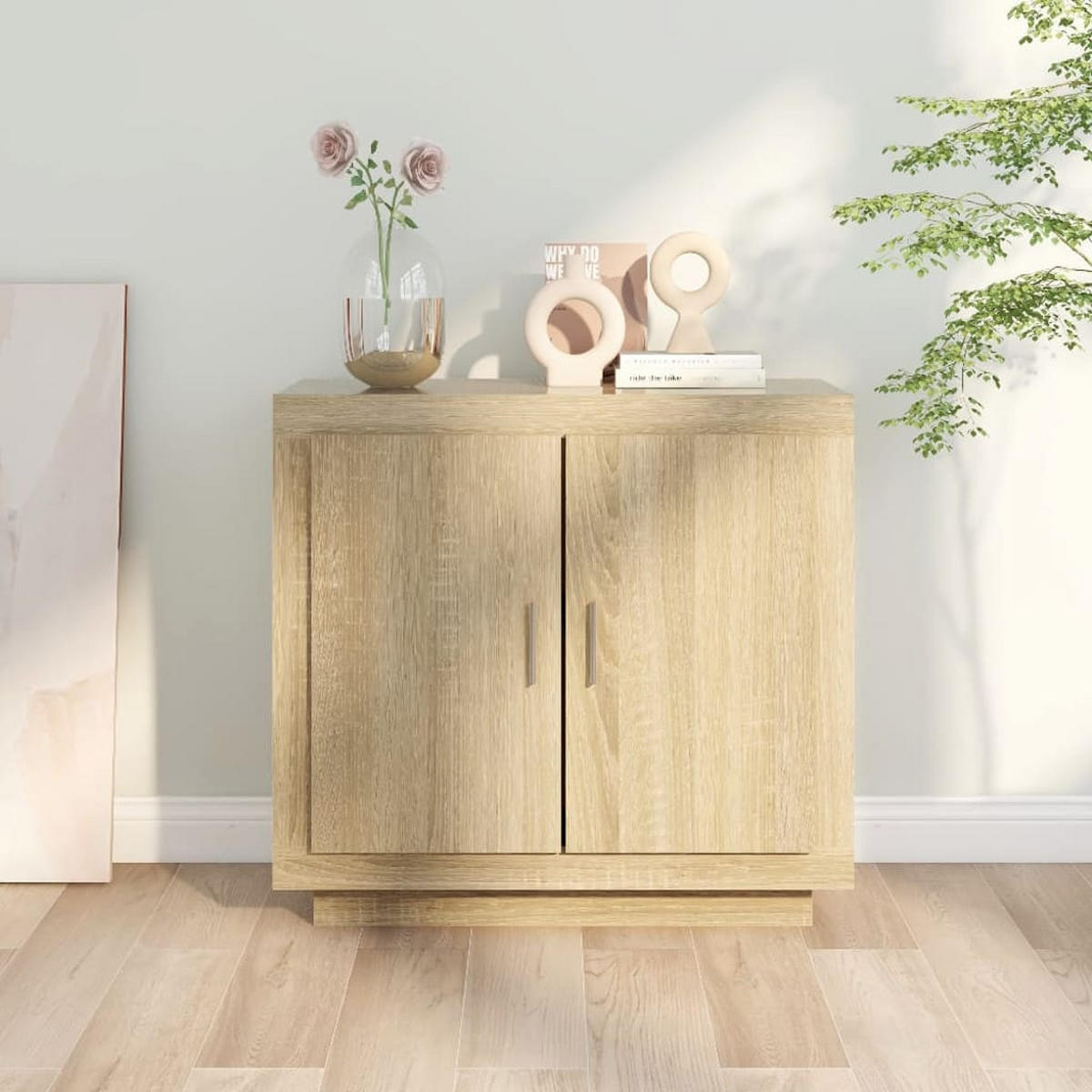 SIDEBOARD mit 2 Fächern, 2 Türen 80/40/75 cm aus Holzwerkstoff Sonoma-Eiche Dekor - Sonoma Eiche, Holz (80/75/40cm) - vidaXL