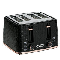 TOASTER für 4 Scheiben Schwarz - Schwarz, Kunststoff (27.6/18.9/29.3cm) - HOMCOM