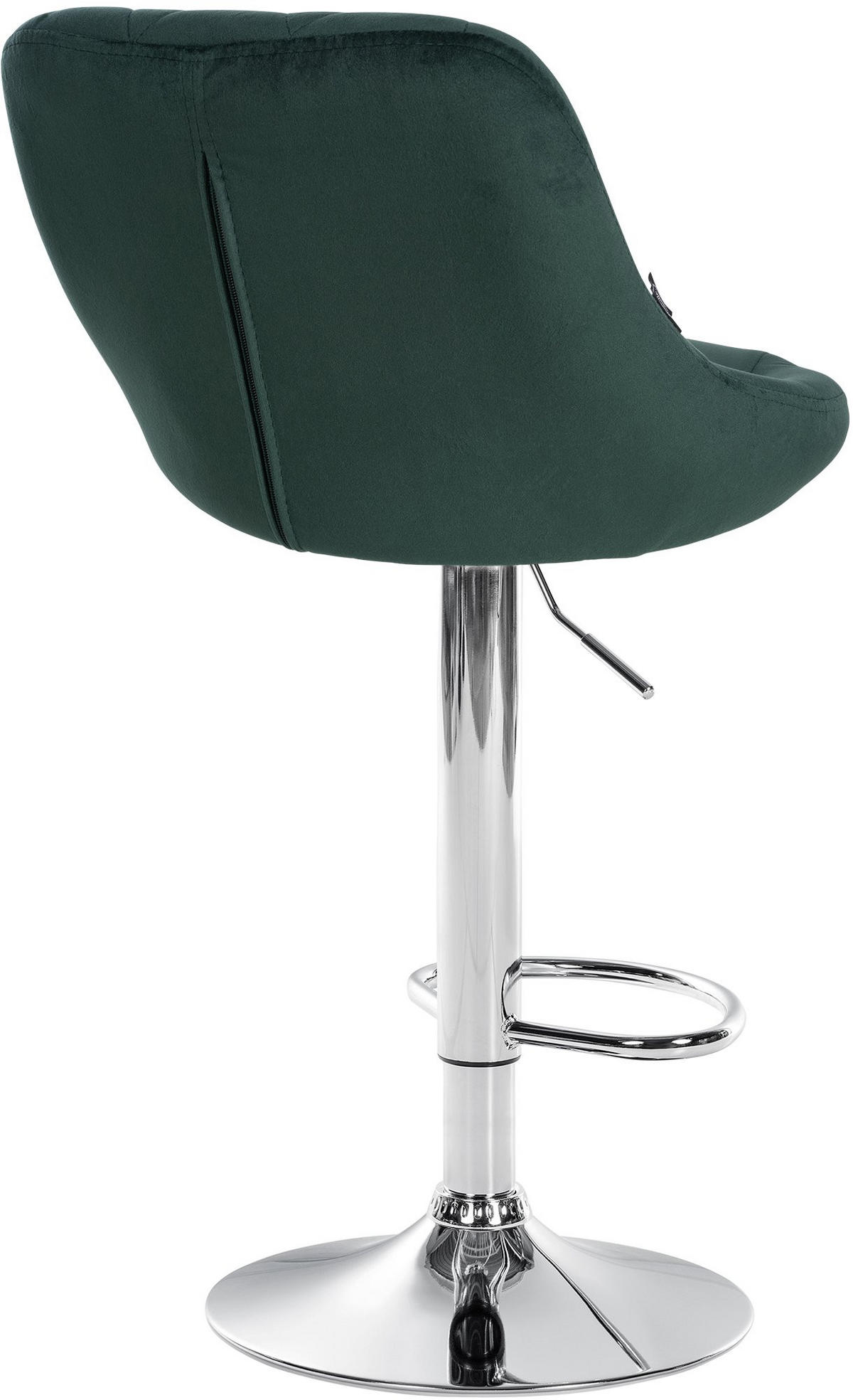 BARHOCKER Stoff dunkelgrün - Chromfarben/Dunkelgrün, Textil/Metall (46/83/49cm) - CLP