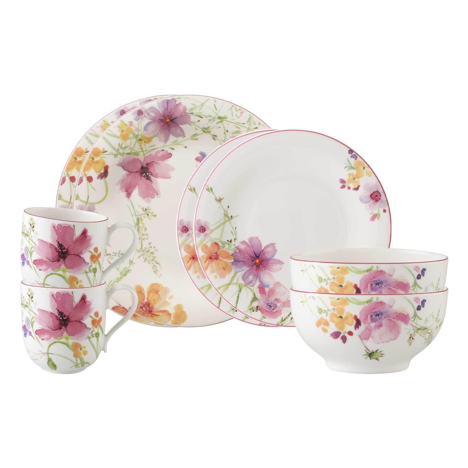 KOMBI-SET Mariefleur Basic bunt 8-tlg. - Multicolor, Keramik (2/2/2cm) - Villeroy & Boch
