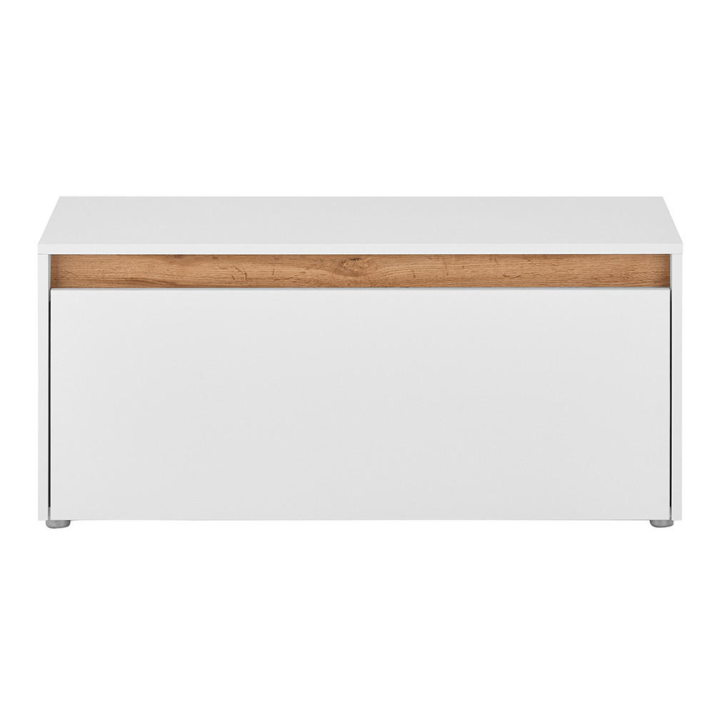 SCHUHBANK Crisp-61 - Weiß, Holzwerkstoff (100/45/40cm) - Lomado