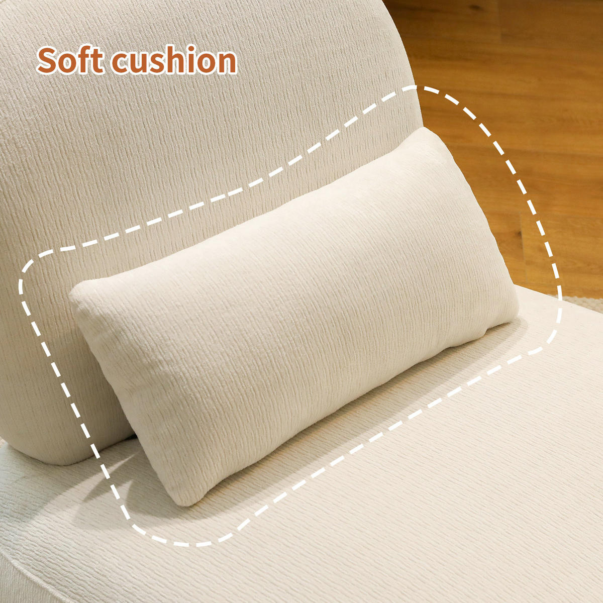 POLSTERSESSEL Ohne Armlehnen Samt Massivholzbeine - Weiß, Textil (86.9/69.9/72.1cm) - Urban Meuble