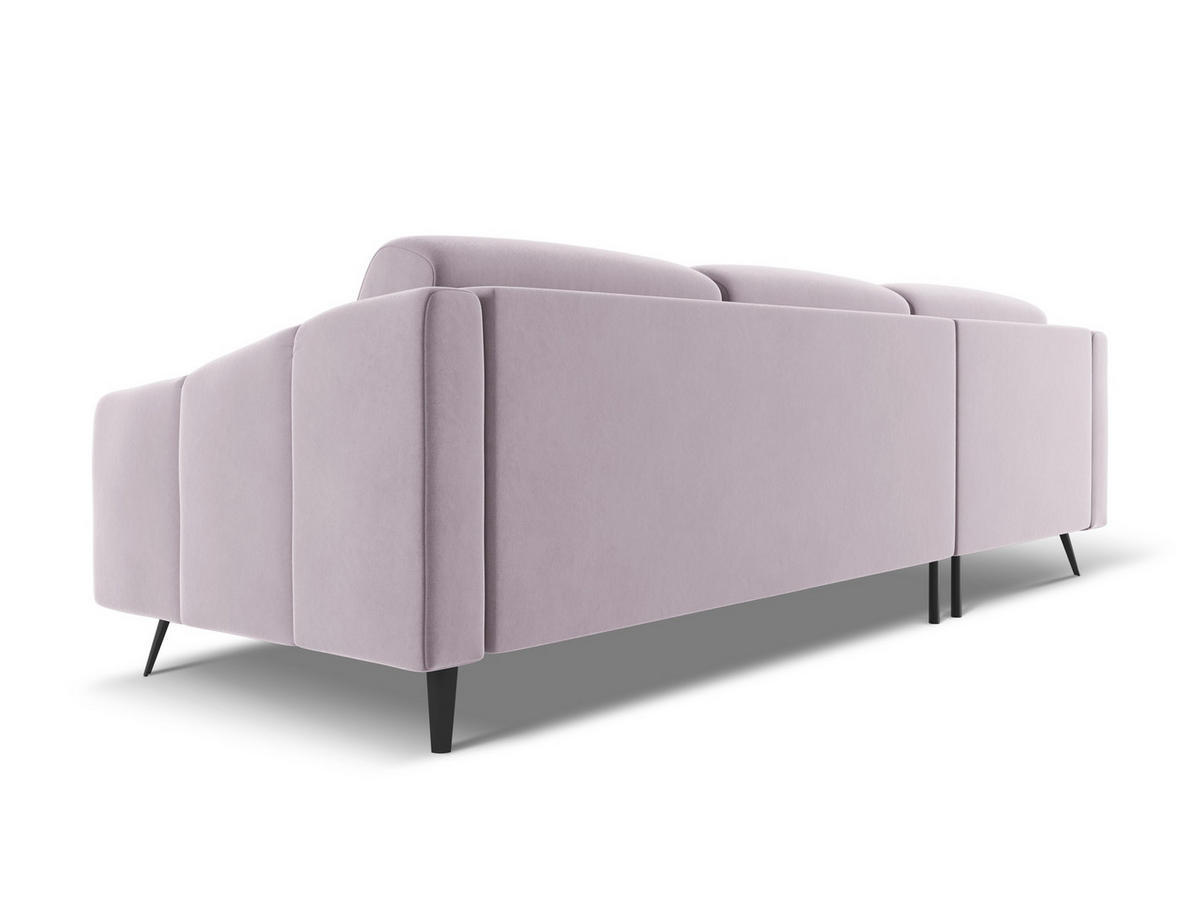 ECKSOFA Links Samt Stoff Violett - Lila/Flieder, Textil/Metall (160/264cm) - Makamii