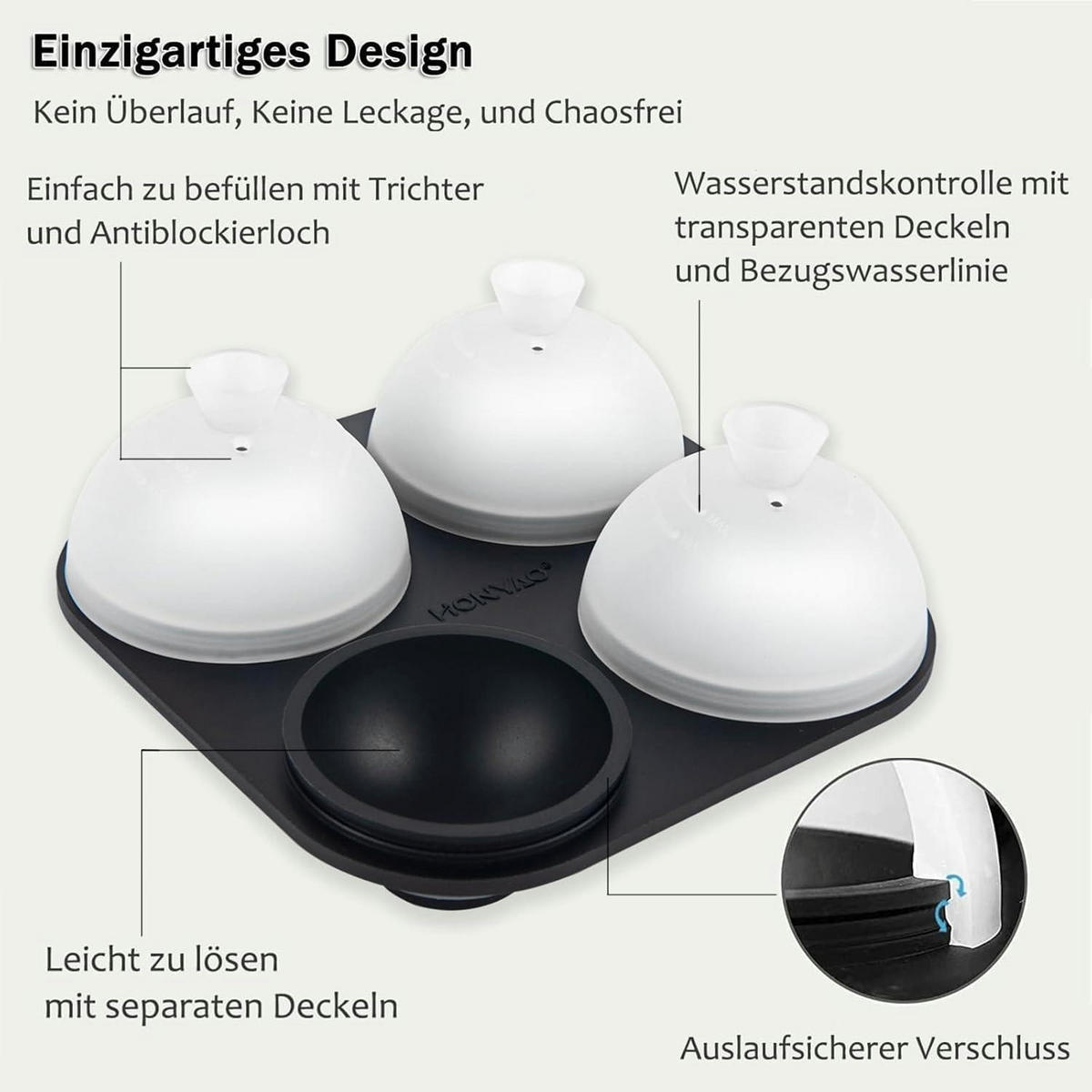 EISWÜRFELFORM Kugel Silikon mit Deckel, faltbar und auslaufsicher - Multicolor, Kunststoff (16.5/5.5/17.5cm)