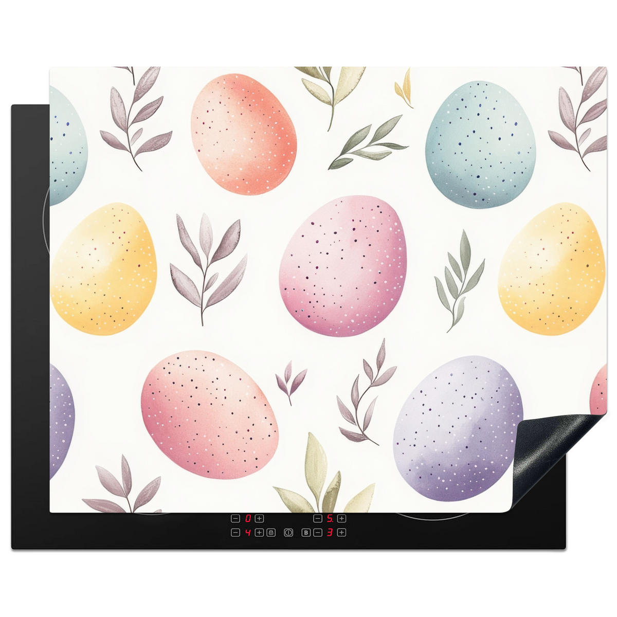 HERDABDECKPLATTE Eier - Bunt - Muster Herdabdeckung Induktionsfeld 65x52 cm - Weiß, Kunststoff (65/52/0.2cm) - MuchoWow